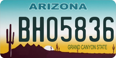 AZ license plate BHO5836