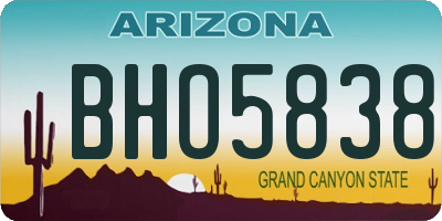 AZ license plate BHO5838