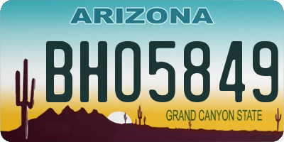 AZ license plate BHO5849