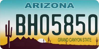 AZ license plate BHO5850