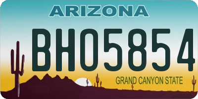 AZ license plate BHO5854