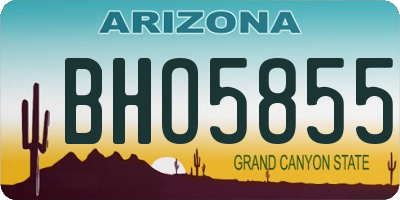 AZ license plate BHO5855