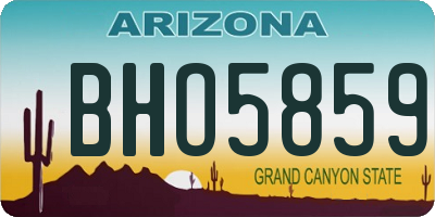 AZ license plate BHO5859