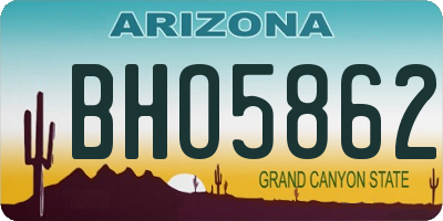 AZ license plate BHO5862