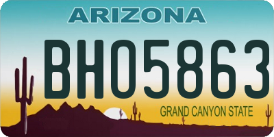 AZ license plate BHO5863