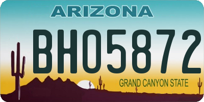 AZ license plate BHO5872