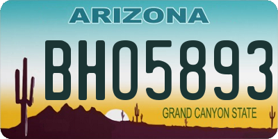AZ license plate BHO5893