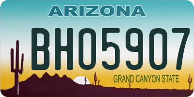 AZ license plate BHO5907