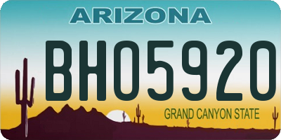AZ license plate BHO5920