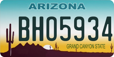 AZ license plate BHO5934
