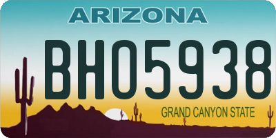 AZ license plate BHO5938