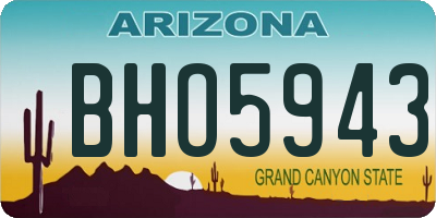 AZ license plate BHO5943