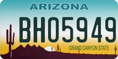 AZ license plate BHO5949