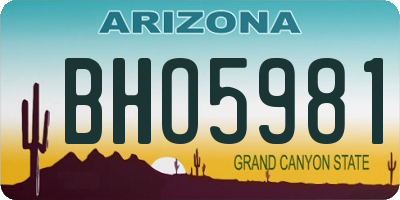 AZ license plate BHO5981