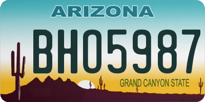 AZ license plate BHO5987