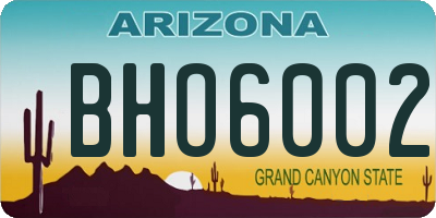 AZ license plate BHO6002