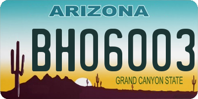 AZ license plate BHO6003