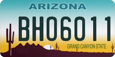 AZ license plate BHO6011