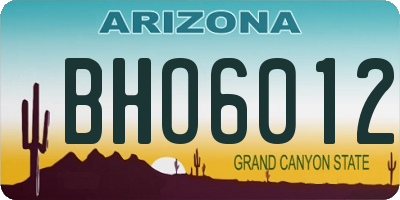 AZ license plate BHO6012
