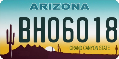 AZ license plate BHO6018