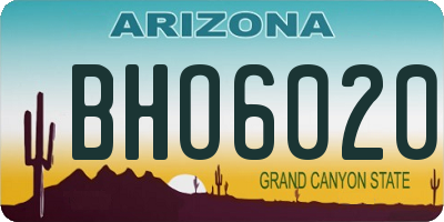 AZ license plate BHO6020