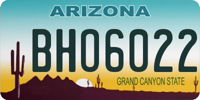 AZ license plate BHO6022
