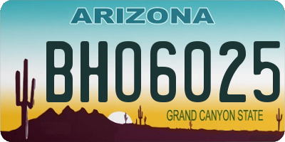 AZ license plate BHO6025