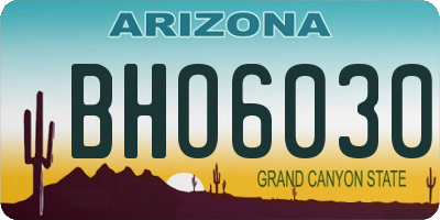 AZ license plate BHO6030
