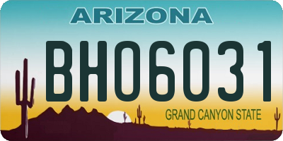 AZ license plate BHO6031