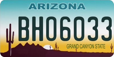 AZ license plate BHO6033