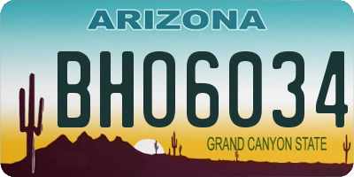 AZ license plate BHO6034