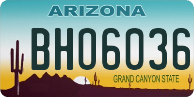AZ license plate BHO6036