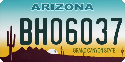 AZ license plate BHO6037