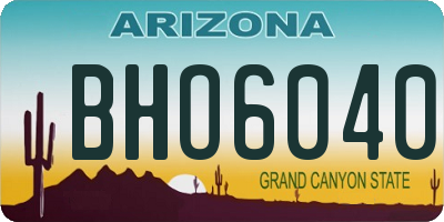 AZ license plate BHO6040