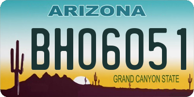 AZ license plate BHO6051