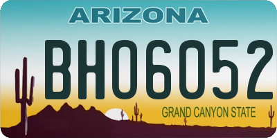 AZ license plate BHO6052