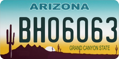 AZ license plate BHO6063