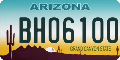 AZ license plate BHO6100