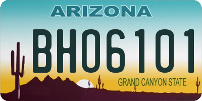 AZ license plate BHO6101