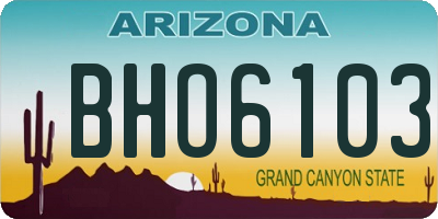 AZ license plate BHO6103