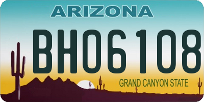 AZ license plate BHO6108