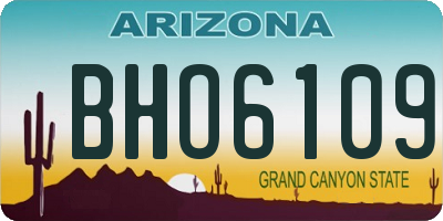 AZ license plate BHO6109
