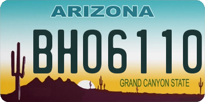 AZ license plate BHO6110