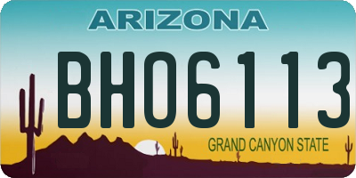 AZ license plate BHO6113