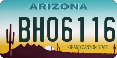 AZ license plate BHO6116