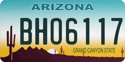 AZ license plate BHO6117