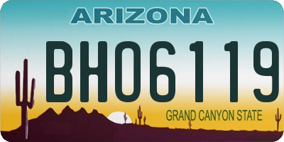 AZ license plate BHO6119