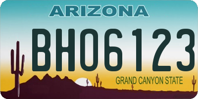 AZ license plate BHO6123
