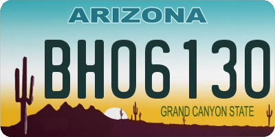 AZ license plate BHO6130
