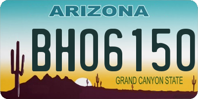 AZ license plate BHO6150